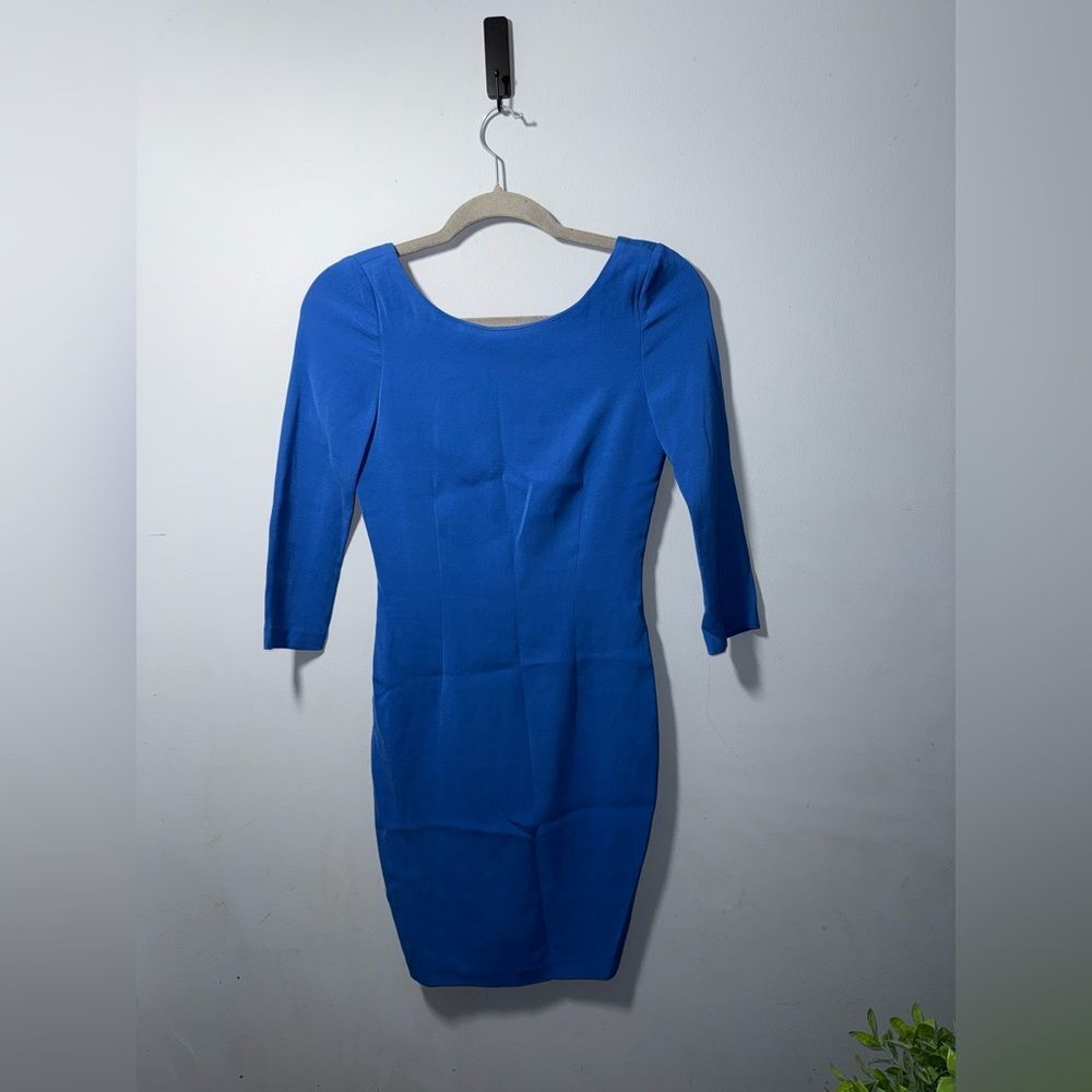 Alice + Olivia Womens Blue Bodycon Low Cut Back Fitted Dress Size 0 NWOT